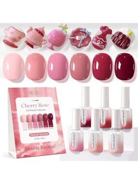6pc Gel Polish Kit Hema Free Soak Off UV LED Nail Art Manicure Salon DIY 15ml